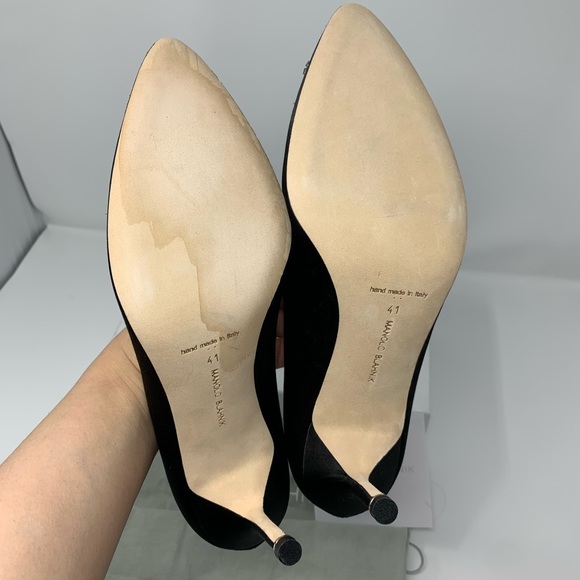 SOlD NIB Manolo Blahnik Hangisi Black satin 41 - Picture 4 of 4